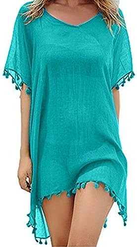 Boho Fringed Beach Blouse with Cute Pom Pom Detail